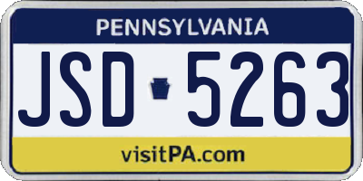 PA license plate JSD5263