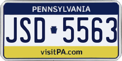 PA license plate JSD5563