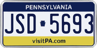 PA license plate JSD5693