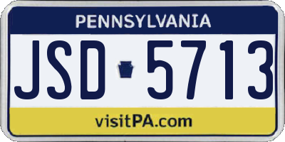 PA license plate JSD5713