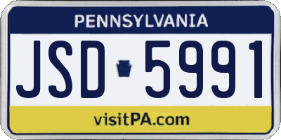 PA license plate JSD5991