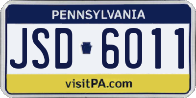 PA license plate JSD6011