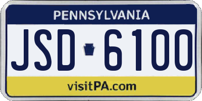 PA license plate JSD6100