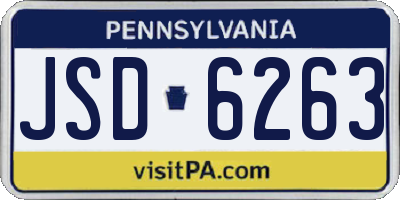 PA license plate JSD6263