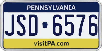 PA license plate JSD6576