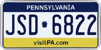 PA license plate JSD6822