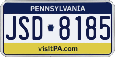 PA license plate JSD8185