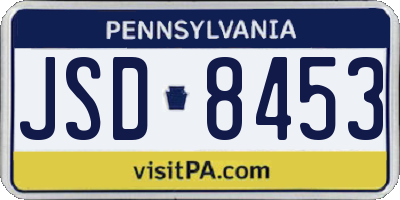 PA license plate JSD8453