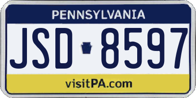PA license plate JSD8597