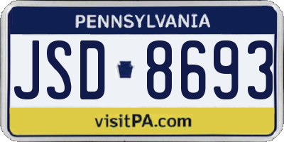 PA license plate JSD8693