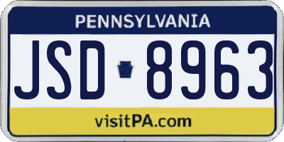 PA license plate JSD8963