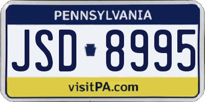 PA license plate JSD8995