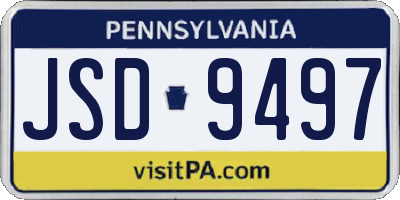 PA license plate JSD9497