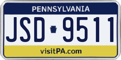PA license plate JSD9511