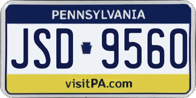 PA license plate JSD9560