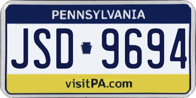 PA license plate JSD9694