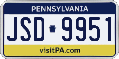 PA license plate JSD9951