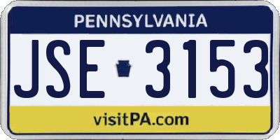 PA license plate JSE3153