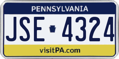PA license plate JSE4324