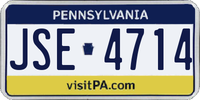 PA license plate JSE4714