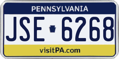 PA license plate JSE6268