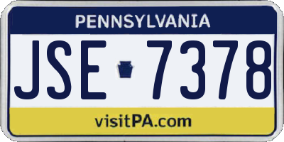 PA license plate JSE7378