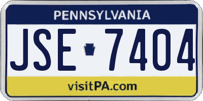 PA license plate JSE7404