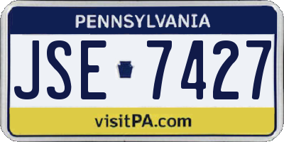 PA license plate JSE7427