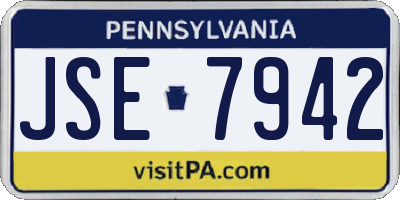 PA license plate JSE7942