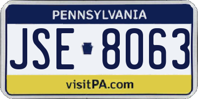 PA license plate JSE8063