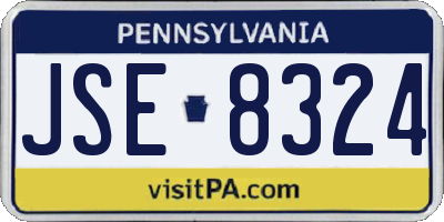 PA license plate JSE8324