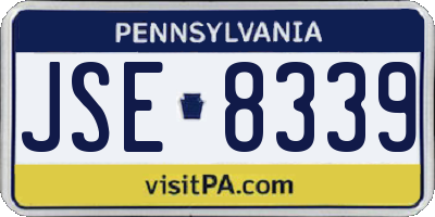 PA license plate JSE8339