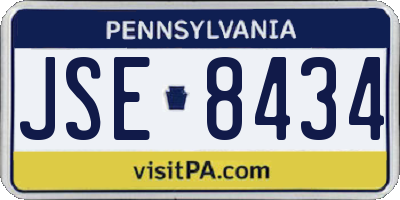 PA license plate JSE8434