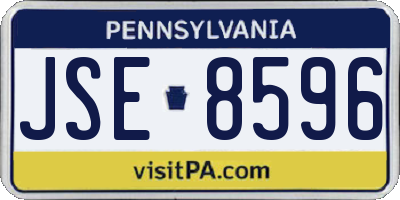 PA license plate JSE8596