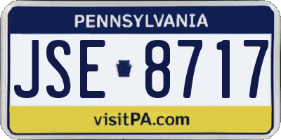 PA license plate JSE8717