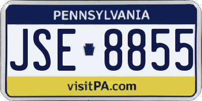 PA license plate JSE8855