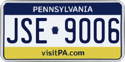 PA license plate JSE9006
