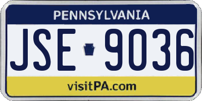 PA license plate JSE9036