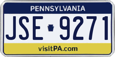PA license plate JSE9271