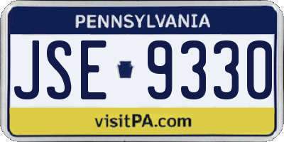 PA license plate JSE9330