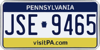 PA license plate JSE9465