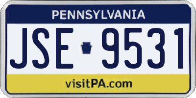 PA license plate JSE9531
