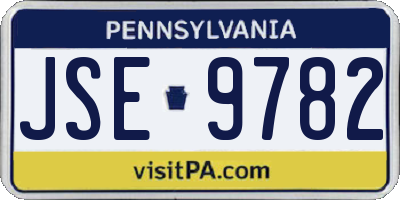 PA license plate JSE9782