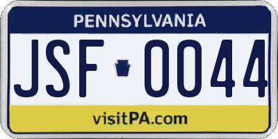 PA license plate JSF0044