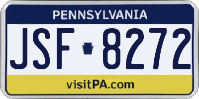 PA license plate JSF8272