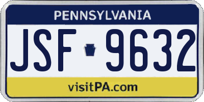 PA license plate JSF9632