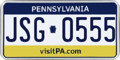 PA license plate JSG0555
