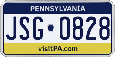 PA license plate JSG0828