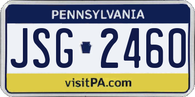 PA license plate JSG2460