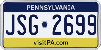 PA license plate JSG2699